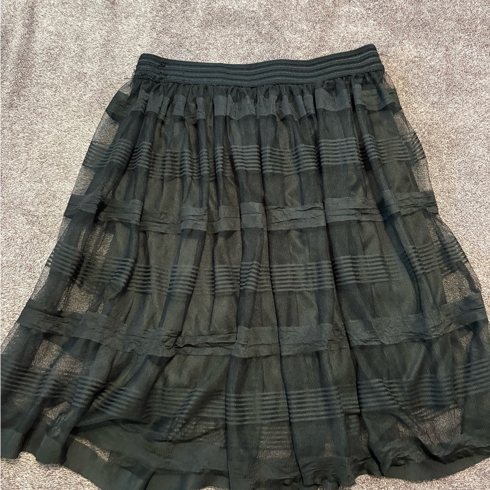 Metro Wear Black Sheer A-Line Skirt